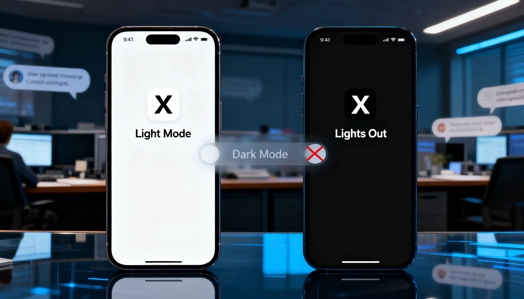 X axes the in‑app Dark Mode toggle and kills “Dim”: what changed and what you can do now